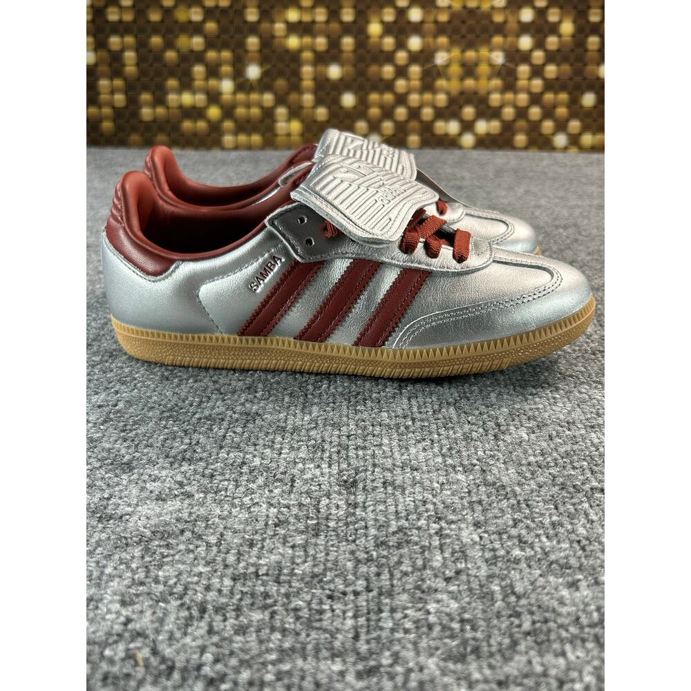 Adidas Samba LT W Silver Metallic Burgundy Gum Sneakers Women's Size 6 - Picture 7 of 10